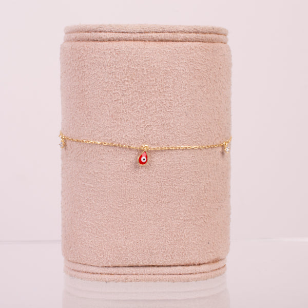 731076 Tobillera dijes ojo esmaltado colores