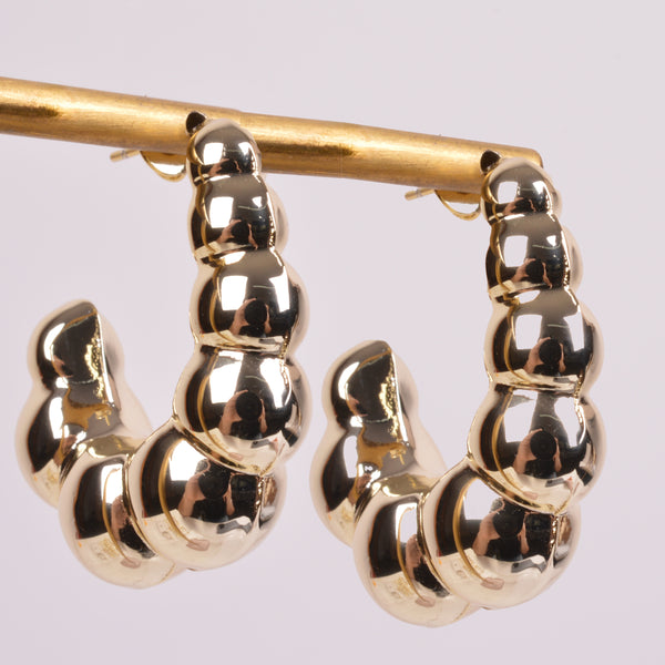 04673 Aretes gota esferas dorado