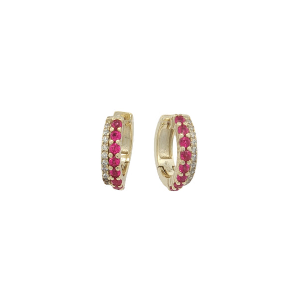 04380 ARRACADAS ZIRCONIAS ROJAS Y BLANCAS