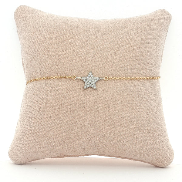 04469 Pulsera dorada con estrella plateada