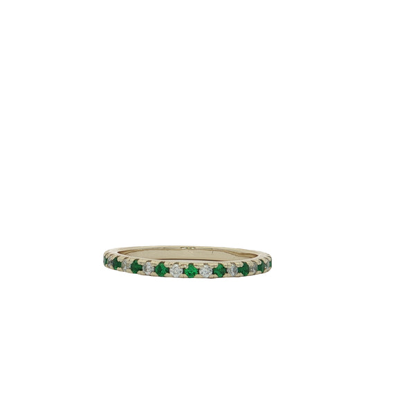 04148 ANILLO ZIRCONIAS VERDES Y BLANCAS TALLA 7