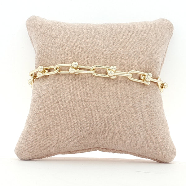 04485 Pulsera eslabones dorada