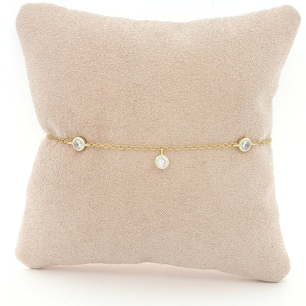 04662 Pulsera bezels dorado