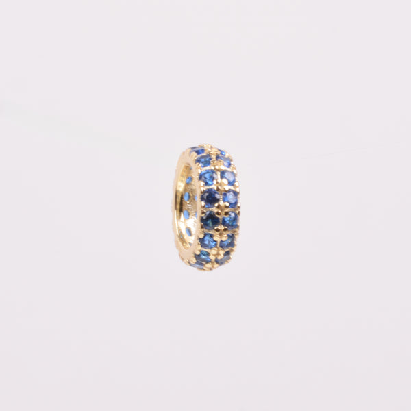 04703 Charm rondel zirconias azules en dorado