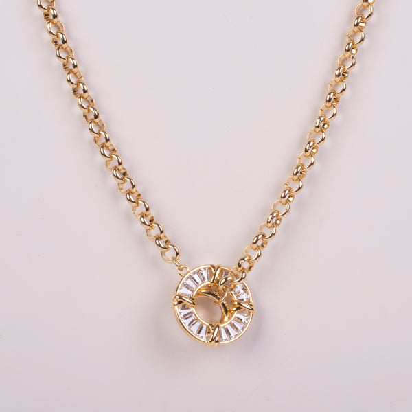 25-93120 Lariat cadena circular dije zirconias