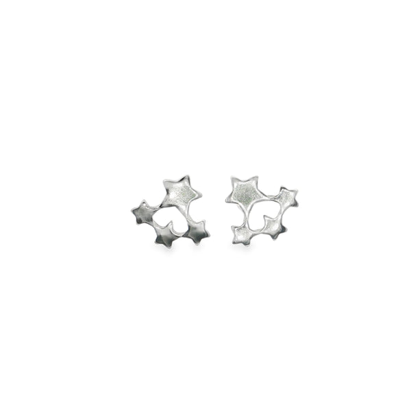 25-1063 Aretes 4 estrellas plateado
