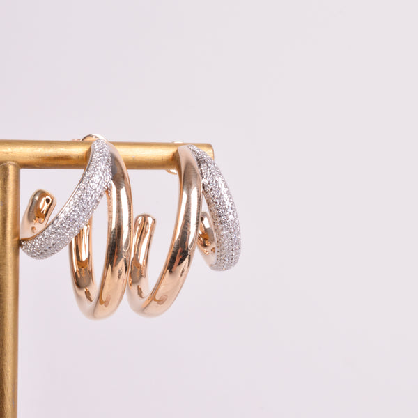 25-8172 Arracadas dobles oro 25mm