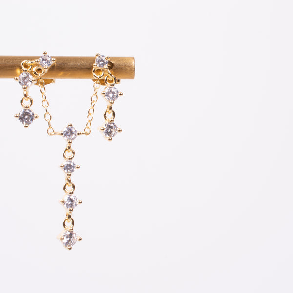 04465 Aretes para piercing cadenas zirconias