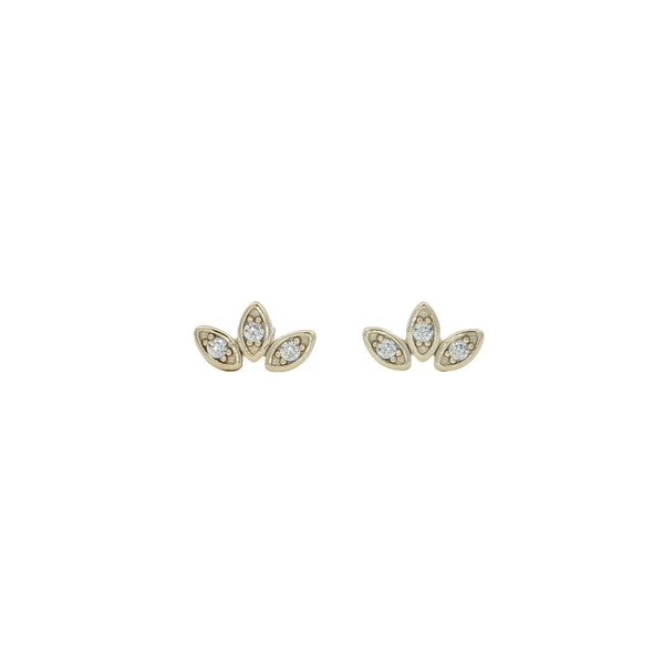04392 STUDS TRES HOJAS DORADO