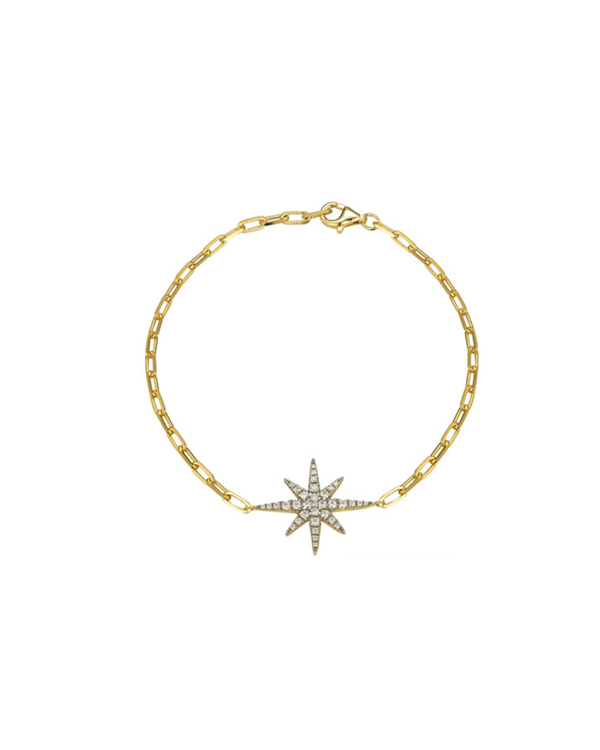 25-0398 Pulsera estrella ocho picos dorado y plateado