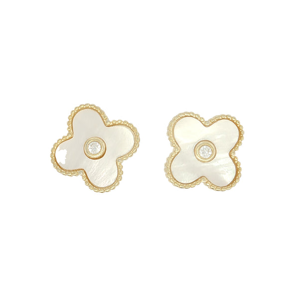 25-02105 Aretes flores madre perla con bezel